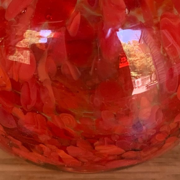 2 Hand Blown Glass Fruit Apple Orange Pumpkin Red Orange Murano -like Art - Picture 13 of 14